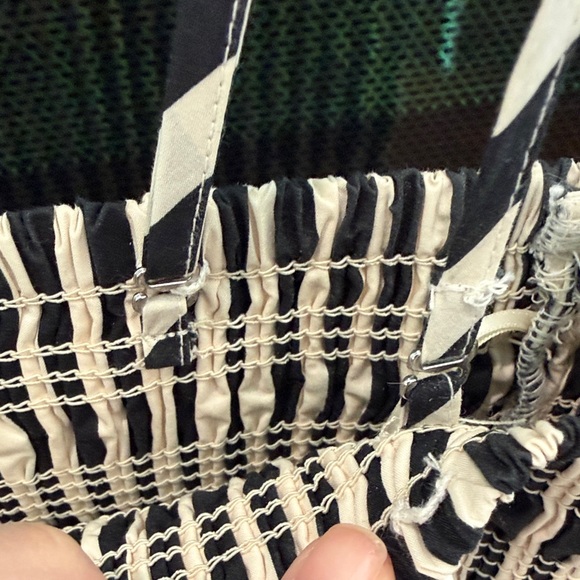 Evereve Cecelia size XS Black and White Striped Smocked Maxi Dress - Picture 7 of 10